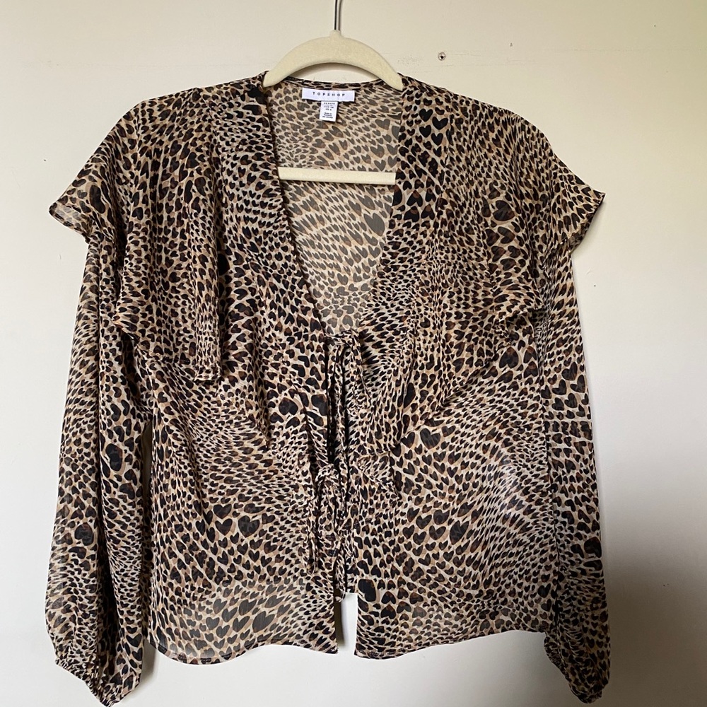 TopShop Leopard Heart Blouse